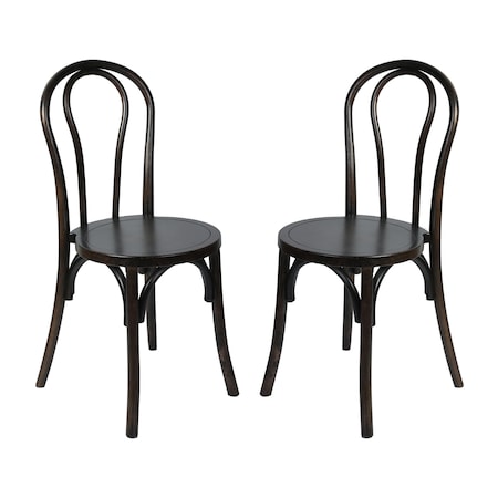 Flash Furniture Betsy Commercial Grade Early American Thonet Style Solid Wood Stackable Dining Chair, 2PK 2-ZH-8003A-EAW-GG